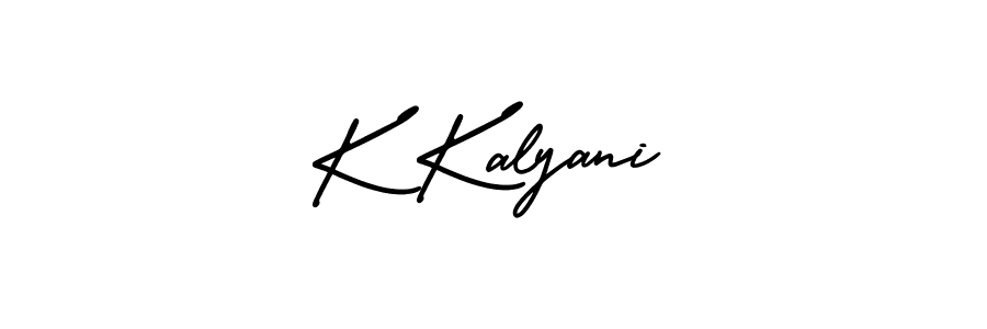 This is the best signature style for the K Kalyani name. Also you like these signature font (AmerikaSignatureDemo-Regular). Mix name signature. K Kalyani signature style 3 images and pictures png