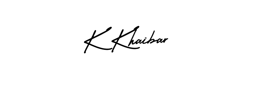 Make a beautiful signature design for name K Khaibar. With this signature (AmerikaSignatureDemo-Regular) style, you can create a handwritten signature for free. K Khaibar signature style 3 images and pictures png