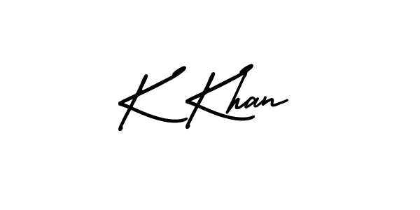 Make a beautiful signature design for name K Khan. Use this online signature maker to create a handwritten signature for free. K Khan signature style 3 images and pictures png