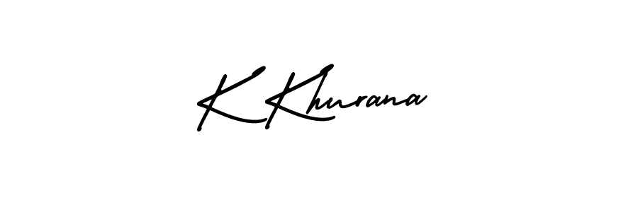 Use a signature maker to create a handwritten signature online. With this signature software, you can design (AmerikaSignatureDemo-Regular) your own signature for name K Khurana. K Khurana signature style 3 images and pictures png