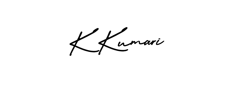 The best way (AmerikaSignatureDemo-Regular) to make a short signature is to pick only two or three words in your name. The name K Kumari include a total of six letters. For converting this name. K Kumari signature style 3 images and pictures png