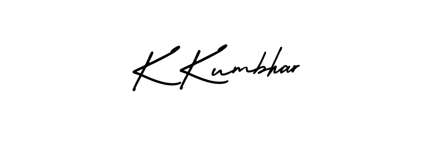 Design your own signature with our free online signature maker. With this signature software, you can create a handwritten (AmerikaSignatureDemo-Regular) signature for name K Kumbhar. K Kumbhar signature style 3 images and pictures png