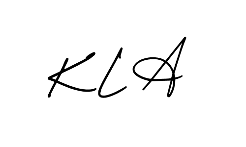 Similarly AmerikaSignatureDemo-Regular is the best handwritten signature design. Signature creator online .You can use it as an online autograph creator for name K L A. K L A signature style 3 images and pictures png