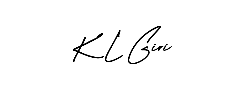 How to make K L Giri name signature. Use AmerikaSignatureDemo-Regular style for creating short signs online. This is the latest handwritten sign. K L Giri signature style 3 images and pictures png