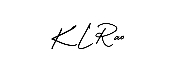 Use a signature maker to create a handwritten signature online. With this signature software, you can design (AmerikaSignatureDemo-Regular) your own signature for name K L Rao. K L Rao signature style 3 images and pictures png