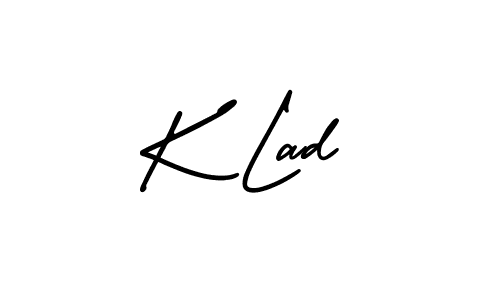 Design your own signature with our free online signature maker. With this signature software, you can create a handwritten (AmerikaSignatureDemo-Regular) signature for name K Lad. K Lad signature style 3 images and pictures png