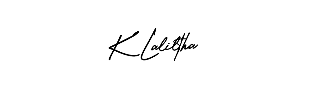 Similarly AmerikaSignatureDemo-Regular is the best handwritten signature design. Signature creator online .You can use it as an online autograph creator for name K Laliltha. K Laliltha signature style 3 images and pictures png