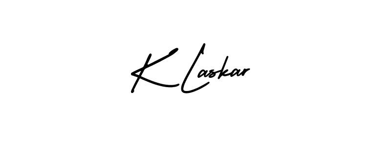AmerikaSignatureDemo-Regular is a professional signature style that is perfect for those who want to add a touch of class to their signature. It is also a great choice for those who want to make their signature more unique. Get K Laskar name to fancy signature for free. K Laskar signature style 3 images and pictures png