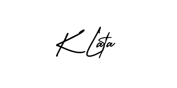 AmerikaSignatureDemo-Regular is a professional signature style that is perfect for those who want to add a touch of class to their signature. It is also a great choice for those who want to make their signature more unique. Get K Lata name to fancy signature for free. K Lata signature style 3 images and pictures png