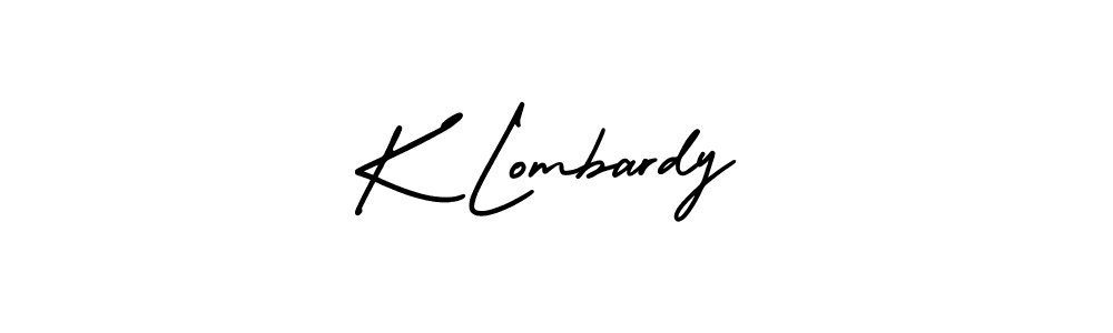 K Lombardy stylish signature style. Best Handwritten Sign (AmerikaSignatureDemo-Regular) for my name. Handwritten Signature Collection Ideas for my name K Lombardy. K Lombardy signature style 3 images and pictures png