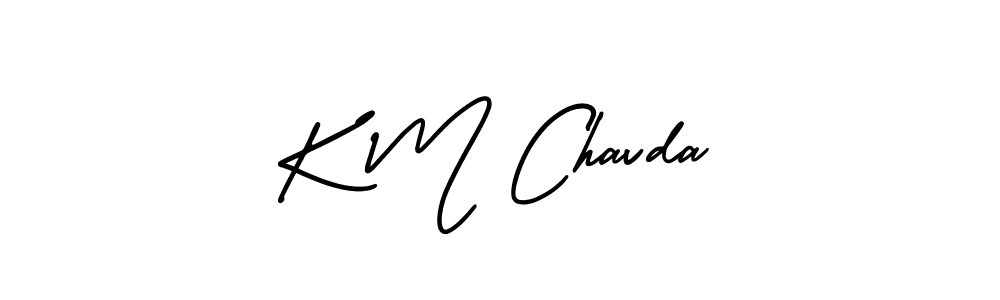 K M Chavda stylish signature style. Best Handwritten Sign (AmerikaSignatureDemo-Regular) for my name. Handwritten Signature Collection Ideas for my name K M Chavda. K M Chavda signature style 3 images and pictures png