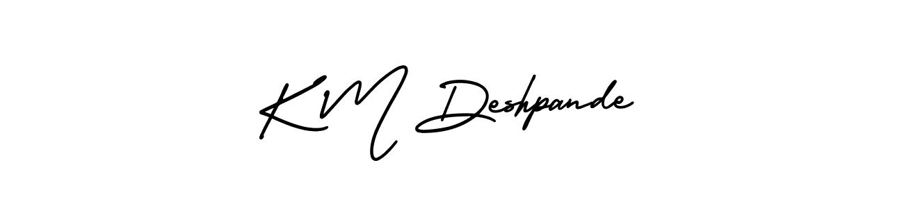 K M Deshpande stylish signature style. Best Handwritten Sign (AmerikaSignatureDemo-Regular) for my name. Handwritten Signature Collection Ideas for my name K M Deshpande. K M Deshpande signature style 3 images and pictures png