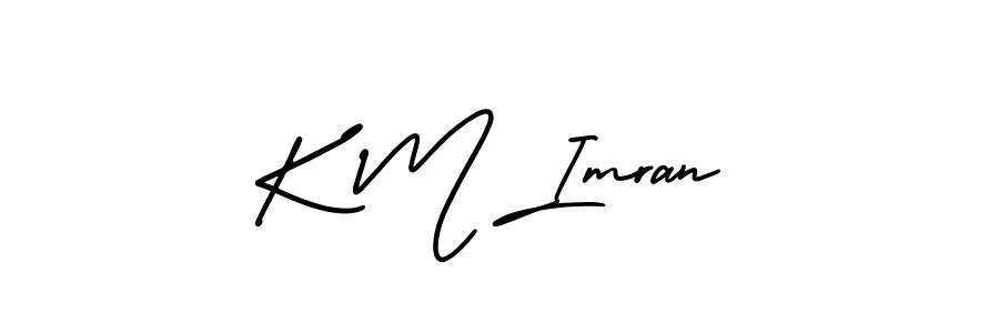 Also You can easily find your signature by using the search form. We will create K M Imran name handwritten signature images for you free of cost using AmerikaSignatureDemo-Regular sign style. K M Imran signature style 3 images and pictures png