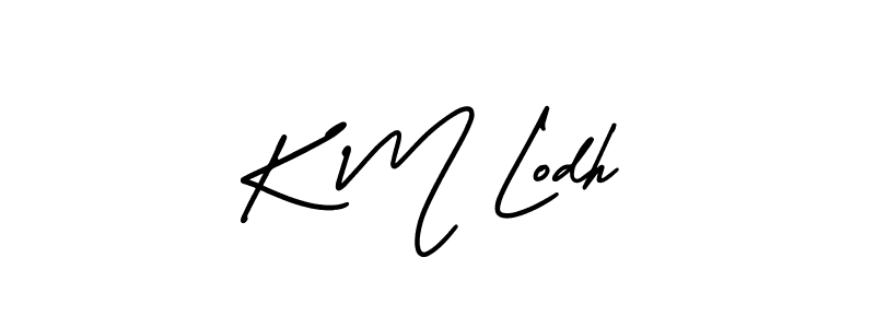 Use a signature maker to create a handwritten signature online. With this signature software, you can design (AmerikaSignatureDemo-Regular) your own signature for name K M Lodh. K M Lodh signature style 3 images and pictures png
