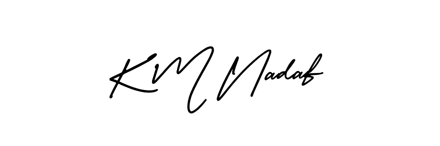 Create a beautiful signature design for name K M Nadaf. With this signature (AmerikaSignatureDemo-Regular) fonts, you can make a handwritten signature for free. K M Nadaf signature style 3 images and pictures png