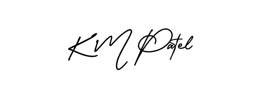 AmerikaSignatureDemo-Regular is a professional signature style that is perfect for those who want to add a touch of class to their signature. It is also a great choice for those who want to make their signature more unique. Get K M Patel name to fancy signature for free. K M Patel signature style 3 images and pictures png