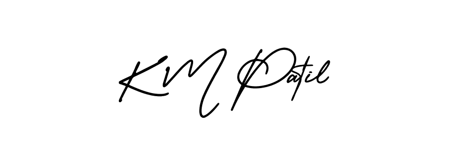 AmerikaSignatureDemo-Regular is a professional signature style that is perfect for those who want to add a touch of class to their signature. It is also a great choice for those who want to make their signature more unique. Get K M Patil name to fancy signature for free. K M Patil signature style 3 images and pictures png