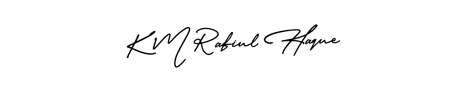 Use a signature maker to create a handwritten signature online. With this signature software, you can design (AmerikaSignatureDemo-Regular) your own signature for name K M Rafiul Haque. K M Rafiul Haque signature style 3 images and pictures png