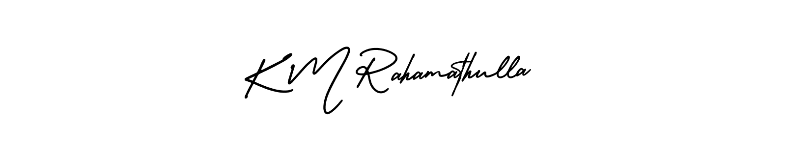 Make a short K M Rahamathulla signature style. Manage your documents anywhere anytime using AmerikaSignatureDemo-Regular. Create and add eSignatures, submit forms, share and send files easily. K M Rahamathulla signature style 3 images and pictures png