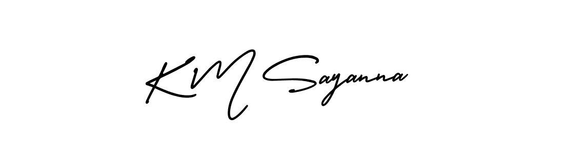 Make a beautiful signature design for name K M Sayanna. With this signature (AmerikaSignatureDemo-Regular) style, you can create a handwritten signature for free. K M Sayanna signature style 3 images and pictures png