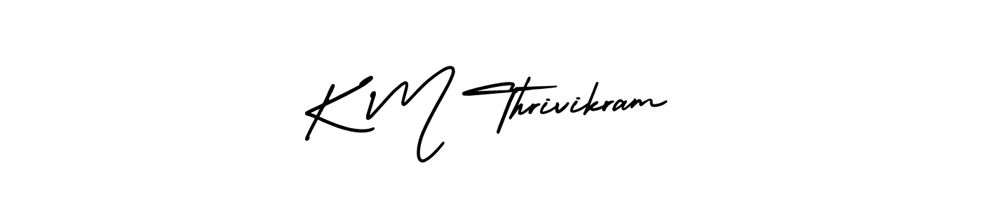 How to make K M Thrivikram signature? AmerikaSignatureDemo-Regular is a professional autograph style. Create handwritten signature for K M Thrivikram name. K M Thrivikram signature style 3 images and pictures png
