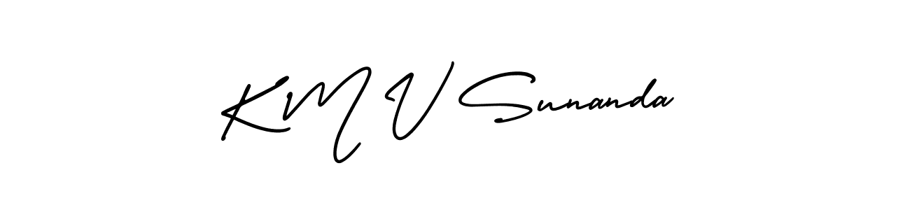 Use a signature maker to create a handwritten signature online. With this signature software, you can design (AmerikaSignatureDemo-Regular) your own signature for name K M V Sunanda. K M V Sunanda signature style 3 images and pictures png