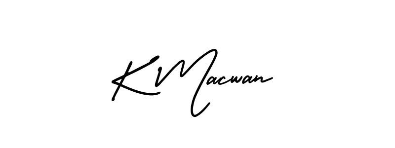 Design your own signature with our free online signature maker. With this signature software, you can create a handwritten (AmerikaSignatureDemo-Regular) signature for name K Macwan. K Macwan signature style 3 images and pictures png