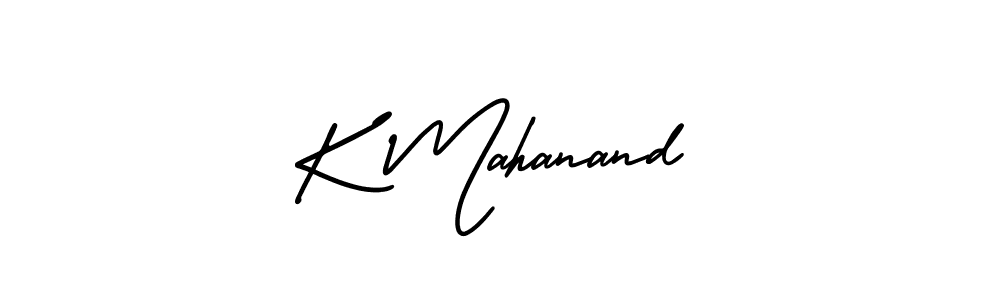 How to make K Mahanand name signature. Use AmerikaSignatureDemo-Regular style for creating short signs online. This is the latest handwritten sign. K Mahanand signature style 3 images and pictures png