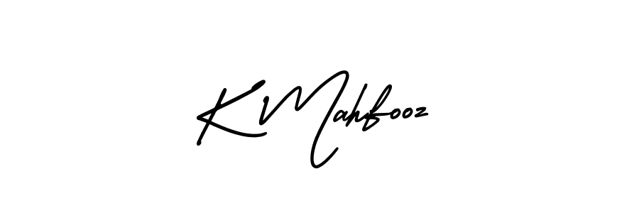 This is the best signature style for the K Mahfooz name. Also you like these signature font (AmerikaSignatureDemo-Regular). Mix name signature. K Mahfooz signature style 3 images and pictures png