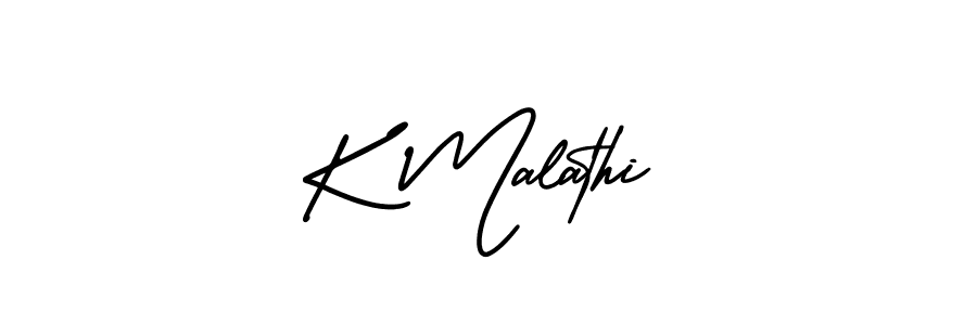 Design your own signature with our free online signature maker. With this signature software, you can create a handwritten (AmerikaSignatureDemo-Regular) signature for name K Malathi. K Malathi signature style 3 images and pictures png