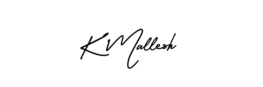 How to make K Mallesh name signature. Use AmerikaSignatureDemo-Regular style for creating short signs online. This is the latest handwritten sign. K Mallesh signature style 3 images and pictures png