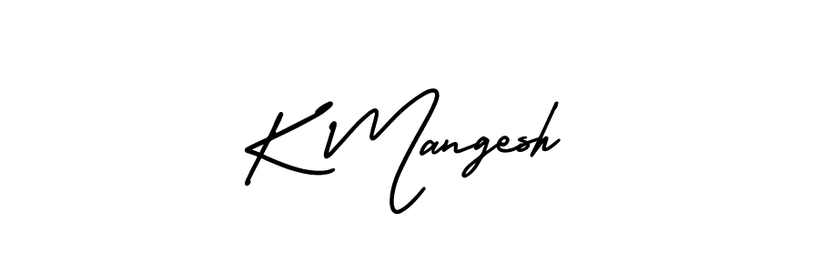 Design your own signature with our free online signature maker. With this signature software, you can create a handwritten (AmerikaSignatureDemo-Regular) signature for name K Mangesh. K Mangesh signature style 3 images and pictures png