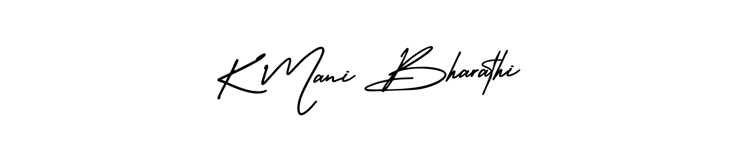 Create a beautiful signature design for name K Mani Bharathi. With this signature (AmerikaSignatureDemo-Regular) fonts, you can make a handwritten signature for free. K Mani Bharathi signature style 3 images and pictures png