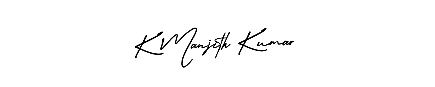 Also You can easily find your signature by using the search form. We will create K Manjith Kumar name handwritten signature images for you free of cost using AmerikaSignatureDemo-Regular sign style. K Manjith Kumar signature style 3 images and pictures png