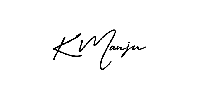 Make a beautiful signature design for name K Manju. With this signature (AmerikaSignatureDemo-Regular) style, you can create a handwritten signature for free. K Manju signature style 3 images and pictures png