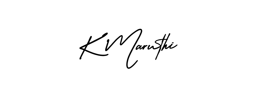 You should practise on your own different ways (AmerikaSignatureDemo-Regular) to write your name (K Maruthi) in signature. don't let someone else do it for you. K Maruthi signature style 3 images and pictures png