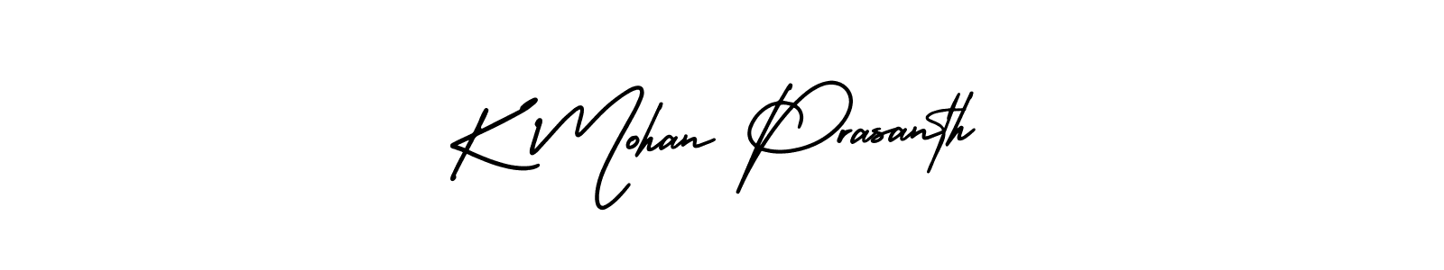 K Mohan Prasanth stylish signature style. Best Handwritten Sign (AmerikaSignatureDemo-Regular) for my name. Handwritten Signature Collection Ideas for my name K Mohan Prasanth. K Mohan Prasanth signature style 3 images and pictures png