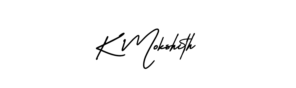 K Mokshith stylish signature style. Best Handwritten Sign (AmerikaSignatureDemo-Regular) for my name. Handwritten Signature Collection Ideas for my name K Mokshith. K Mokshith signature style 3 images and pictures png