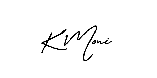 The best way (AmerikaSignatureDemo-Regular) to make a short signature is to pick only two or three words in your name. The name K Moni include a total of six letters. For converting this name. K Moni signature style 3 images and pictures png