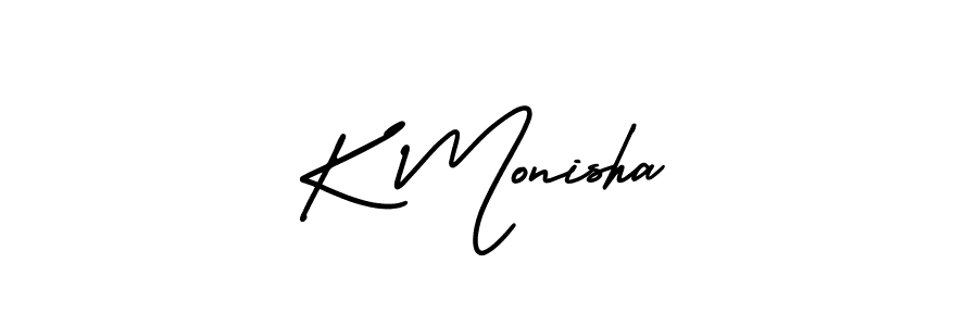 It looks lik you need a new signature style for name K Monisha. Design unique handwritten (AmerikaSignatureDemo-Regular) signature with our free signature maker in just a few clicks. K Monisha signature style 3 images and pictures png