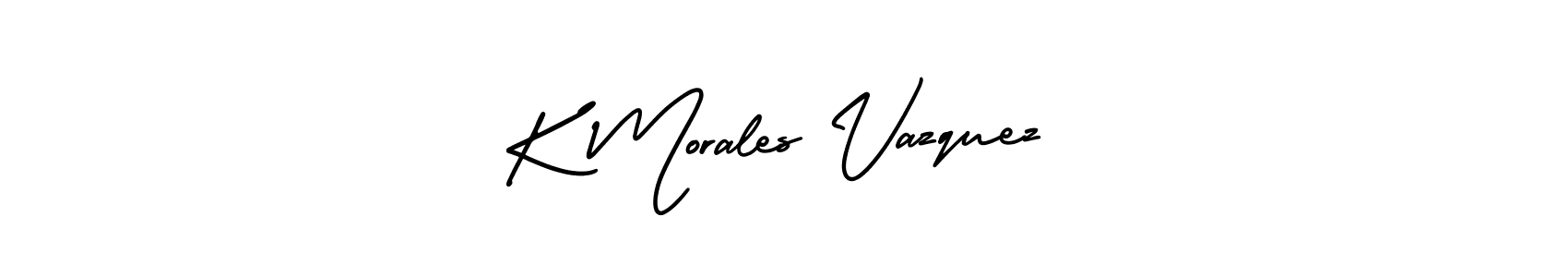 if you are searching for the best signature style for your name K Morales Vazquez. so please give up your signature search. here we have designed multiple signature styles  using AmerikaSignatureDemo-Regular. K Morales Vazquez signature style 3 images and pictures png