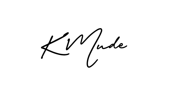 Create a beautiful signature design for name K Mude. With this signature (AmerikaSignatureDemo-Regular) fonts, you can make a handwritten signature for free. K Mude signature style 3 images and pictures png
