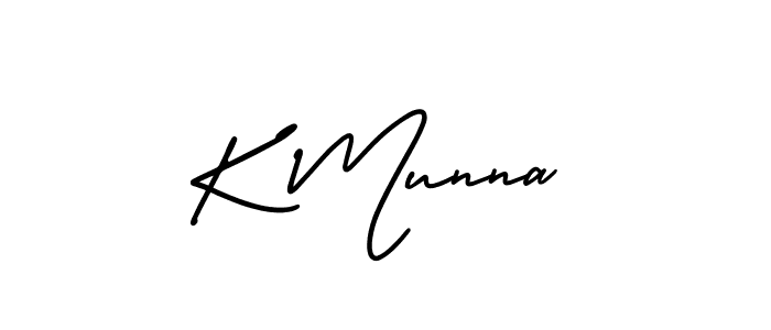 You should practise on your own different ways (AmerikaSignatureDemo-Regular) to write your name (K Munna) in signature. don't let someone else do it for you. K Munna signature style 3 images and pictures png