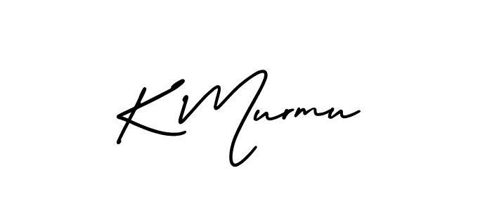 You should practise on your own different ways (AmerikaSignatureDemo-Regular) to write your name (K Murmu) in signature. don't let someone else do it for you. K Murmu signature style 3 images and pictures png