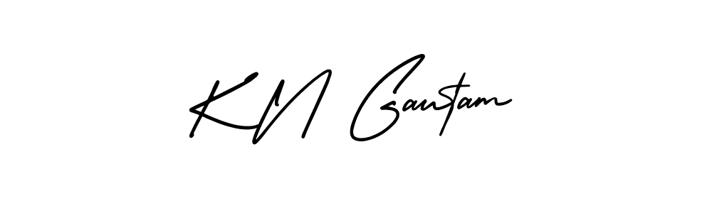 Create a beautiful signature design for name K N Gautam. With this signature (AmerikaSignatureDemo-Regular) fonts, you can make a handwritten signature for free. K N Gautam signature style 3 images and pictures png