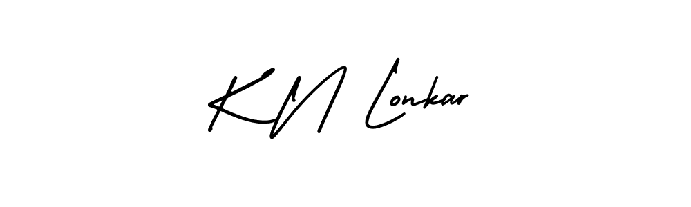 Also You can easily find your signature by using the search form. We will create K N Lonkar name handwritten signature images for you free of cost using AmerikaSignatureDemo-Regular sign style. K N Lonkar signature style 3 images and pictures png