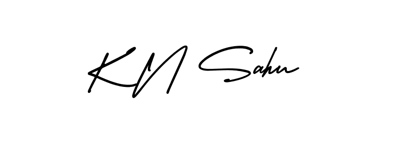 How to make K N Sahu name signature. Use AmerikaSignatureDemo-Regular style for creating short signs online. This is the latest handwritten sign. K N Sahu signature style 3 images and pictures png