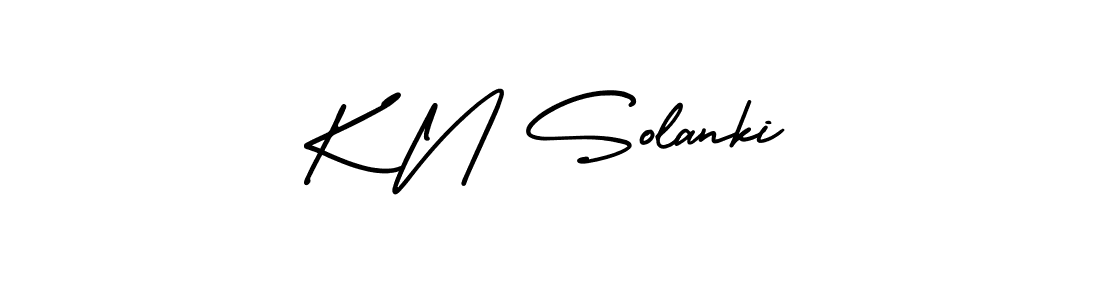 AmerikaSignatureDemo-Regular is a professional signature style that is perfect for those who want to add a touch of class to their signature. It is also a great choice for those who want to make their signature more unique. Get K N Solanki name to fancy signature for free. K N Solanki signature style 3 images and pictures png