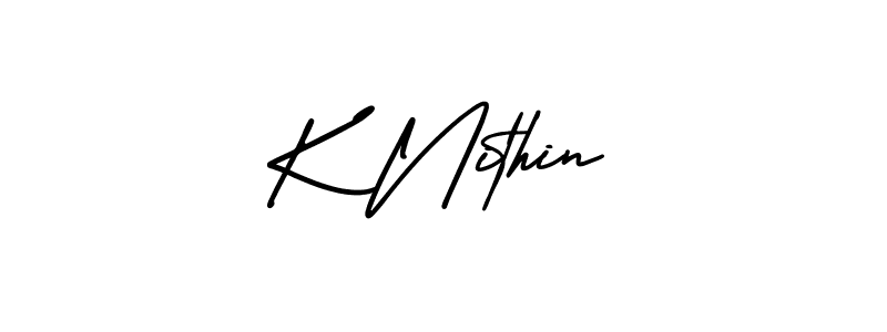 Design your own signature with our free online signature maker. With this signature software, you can create a handwritten (AmerikaSignatureDemo-Regular) signature for name K Nithin. K Nithin signature style 3 images and pictures png