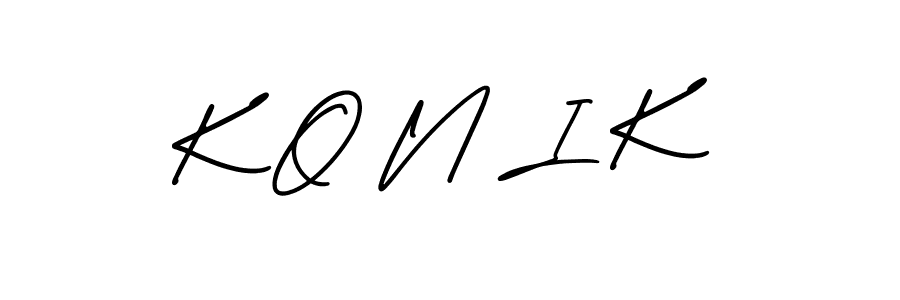 This is the best signature style for the K O N I K name. Also you like these signature font (AmerikaSignatureDemo-Regular). Mix name signature. K O N I K signature style 3 images and pictures png